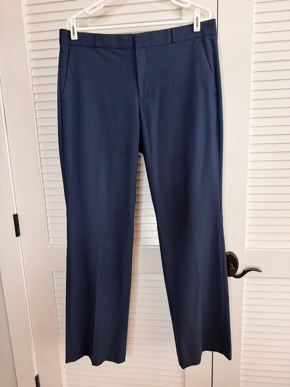 Banana Republic Logan Pants Womens 12 Blue Italian Wool Blend Career Trouser